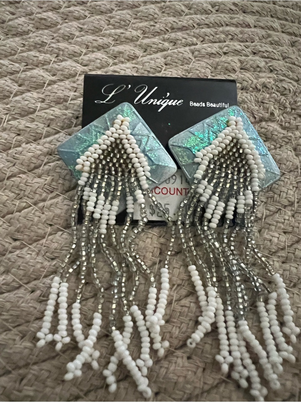 Vintage L’Unique Beaded Statement Earrings – $20, never worn